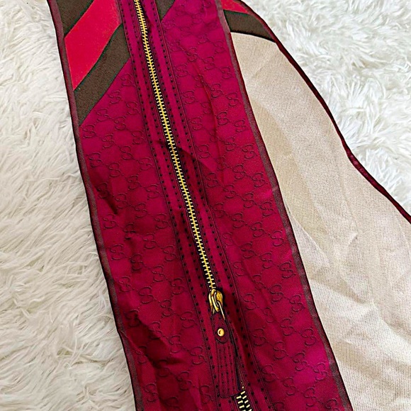 Authentic Vintage Gucci Rare Monogram GG Zip Horsebit Web Silk Bandeau - Picture 2 of 6